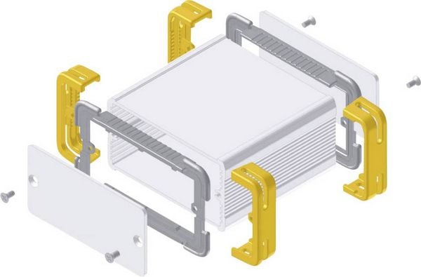 Produktbild: Fischer Elektronik FR 55 25 100 ME 10035341 Profil-Geh&auml;use 114 x 63.6 x 33 Aluminium Natur, Gelb 1 St.
