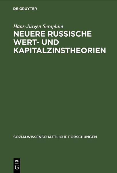 Produktbild: Neuere russische Wert- und Kapitalzinstheorien