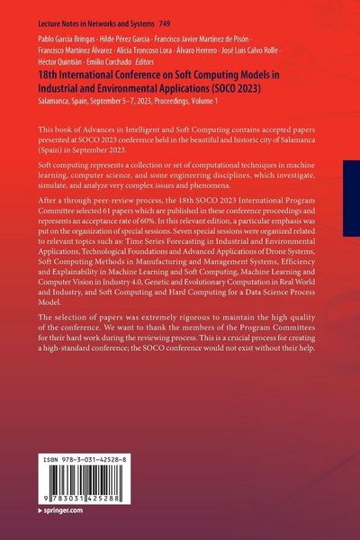 Produktbild: 18th International Conference on Soft Computing Models in Industrial and Environmental Applications (SOCO 2023)