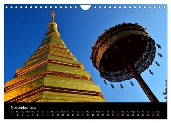 Produktbild: Monuments of Thailand 2026 (Wall Calendar 2026 DIN A4 landscape), CALVENDO 12 Month Wall Calendar