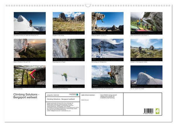 Produktbild: Climbing Solutions - Bergsport weltweit (Wandkalender 2026 DIN A2 quer), CALVENDO Monatskalender