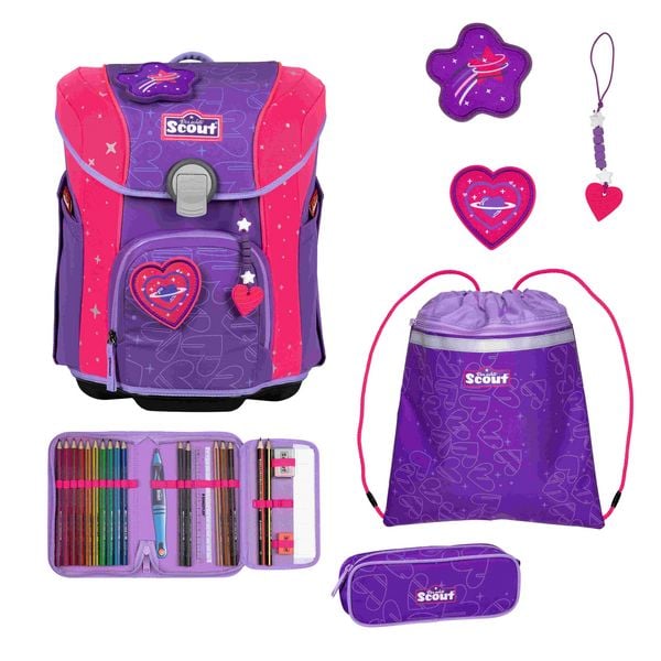 Produktbild: Scout Schulranzen Set Micro Superflash Extreme, Schulranzen Set, 4tlg, Heartbeat