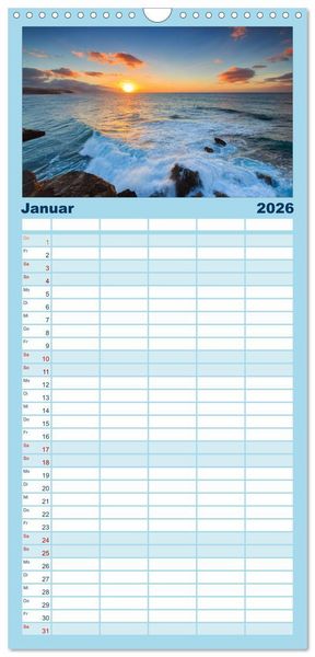 Produktbild: Familienplaner 2026 - Fuerteventura mit 5 Spalten (Wandkalender, 21 x 45 cm) CALVENDO