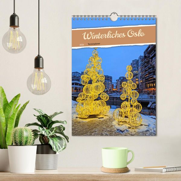 Produktbild: Winterliches Oslo - Terminplaner (Wandkalender 2026 DIN A4 hoch), CALVENDO Monatskalender