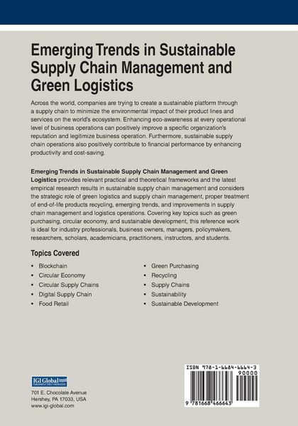 Produktbild: Emerging Trends in Sustainable Supply Chain Management and Green Logistics