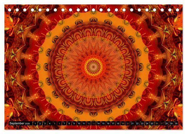 Produktbild: Energie - Mandalas in orange (Tischkalender 2026 DIN A5 quer), CALVENDO Monatskalender
