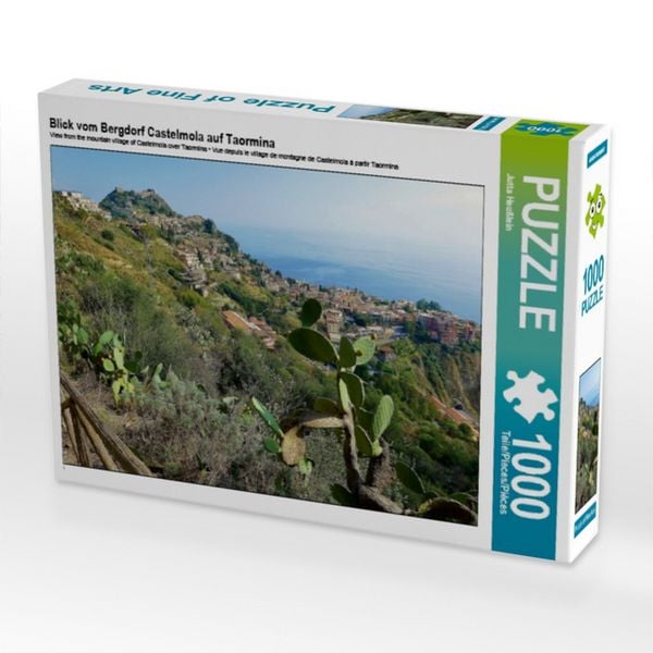 Produktbild: CALVENDO Puzzle Blick vom Bergdorf Castelmola auf Taormina | 1000 Teile Lege-Gr&ouml;&szlig;e 64x48cm Foto-Puzzle f&uuml;r gl&uuml;ckliche Stunden