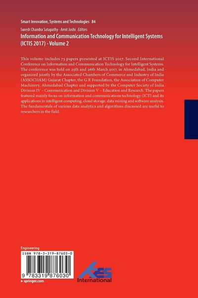 Produktbild: Information and Communication Technology for Intelligent Systems (ICTIS 2017) - Volume 2