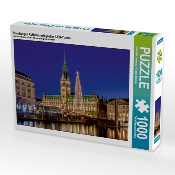 Produktbild: Hamburger Rathaus mit gro&szlig;er LED-Tanne (Puzzle)