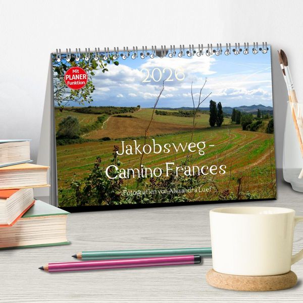 Produktbild: Jakobsweg - Camino Frances (Tischkalender 2026 DIN A5 quer), CALVENDO Monatskalender