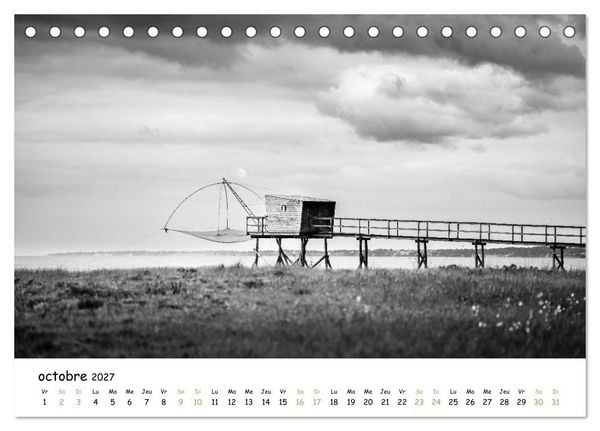 Produktbild: Terres de contraste &ndash; Une ann&eacute;e en monochrome (Calendrier de bureau 2027 DIN A5 vertical), CALVENDO calendrier mensuel