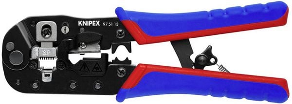 Produktbild: Knipex Crimpzange f&uuml;r RJ45-Westernstecker 97 51 13 Crimpzange
