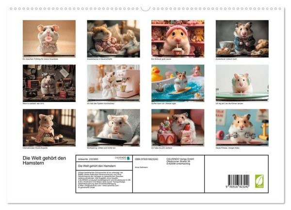 Produktbild: Die Welt geh&ouml;rt den Hamstern (hochwertiger Premium Wandkalender 2027 DIN A2 quer), Kunstdruck in Hochglanz