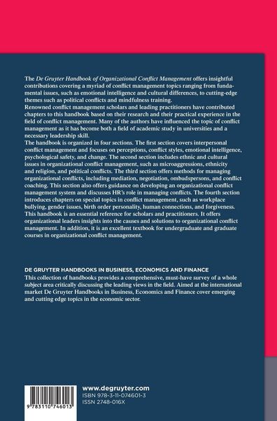 Produktbild: De Gruyter Handbook of Organizational Conflict Management