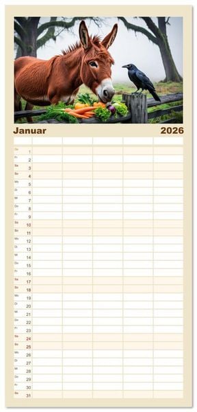 Produktbild: Familienplaner 2026 - Mahlzeit... Wie wir Sie selten sehen! mit 5 Spalten (Wandkalender, 21 x 45 cm) CALVENDO