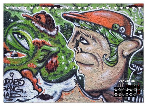 Produktbild: Street-Art 2026 / CH-Version (Tischkalender 2026 DIN A5 quer), CALVENDO Monatskalender