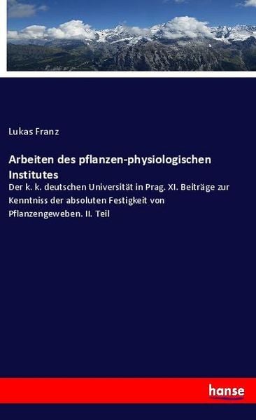 Produktbild: Arbeiten des pflanzen-physiologischen Institutes