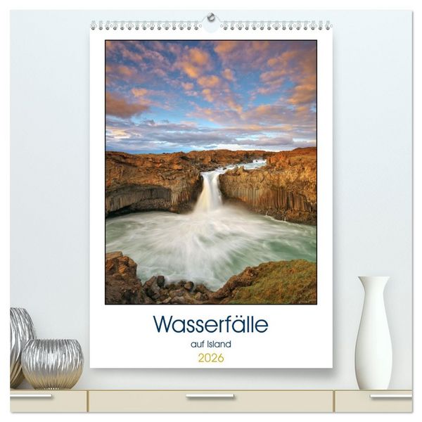 Produktbild: Wasserf&auml;lle auf Island (hochwertiger Premium Wandkalender 2026 DIN A2 hoch), Kunstdruck in Hochglanz