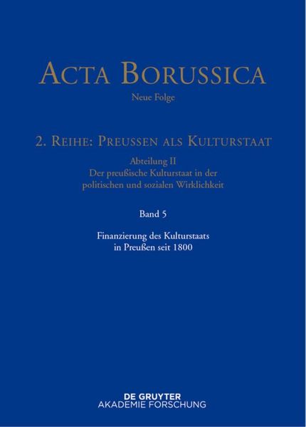 Produktbild: Finanzierung des Kulturstaats in Preu&szlig;en seit 1800