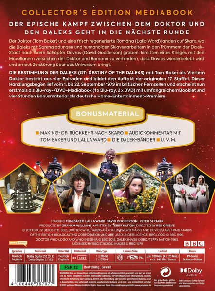 Produktbild: Doctor Who: Der Vierte Doktor - Die Bestimmung der Daleks - Limited Mediabook Edition (DVD & Blu-ray Combo) LTD.