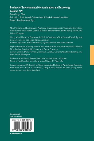 Produktbild: Reviews of Environmental Contamination and Toxicology Volume 249
