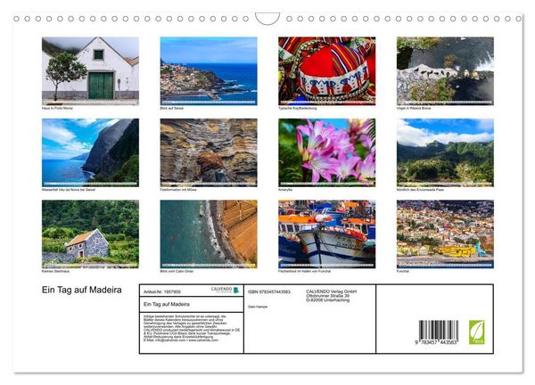 Produktbild: Ein Tag auf Madeira (Wandkalender 2026 DIN A3 quer), CALVENDO Monatskalender