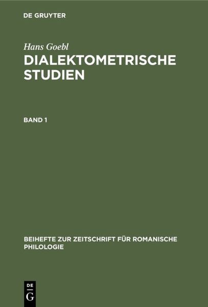 Produktbild: Dialektometrische Studien. Band 1