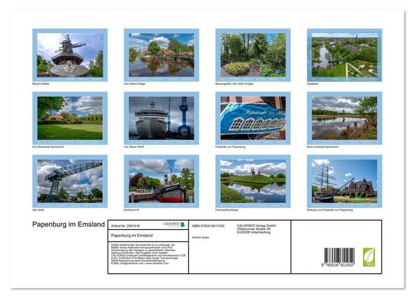 Produktbild: Papenburg im Emsland (Wandkalender 2026 DIN A3 quer), CALVENDO Monatskalender