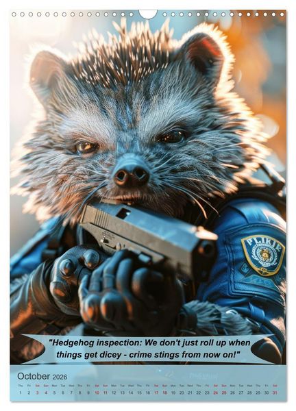 Produktbild: Animalistic and funny police officers (Wall Calendar 2026 DIN A3 portrait), CALVENDO 12 Month Wall Calendar