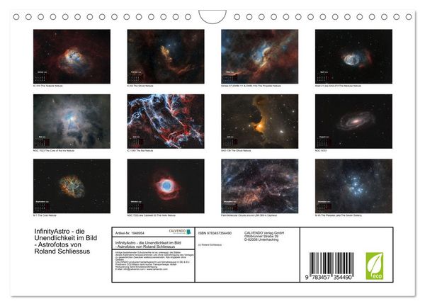 Produktbild: InfinityAstro - die Unendlichkeit im Bild - Astrofotos von Roland Schliessus (Wandkalender 2026 DIN A4 quer), CALVENDO Monatskalender