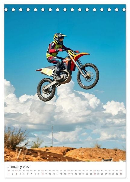 Produktbild: Throttle and thrills - High percentage motocross moments (Desk Calendar 2027 DIN A5 portrait), CALVENDO 12 Month DeskCalendar