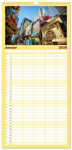 Produktbild: Familienplaner 2026 - Stadtansichten New York mit 5 Spalten (Wandkalender, 21 x 45 cm) CALVENDO