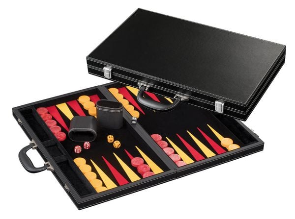 Backgammon Donousa, groß, Kunstleder