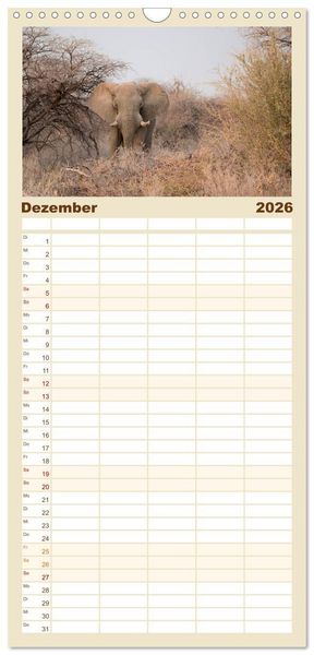 Produktbild: Familienplaner 2026 - Namibia - Sehnsucht der Ferne mit 5 Spalten (Wandkalender, 21 x 45 cm) CALVENDO