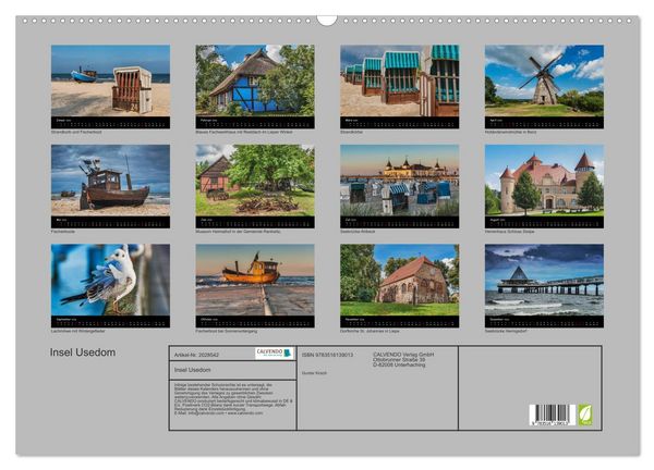 Produktbild: Insel Usedom (Wandkalender 2026 DIN A2 quer), CALVENDO Monatskalender