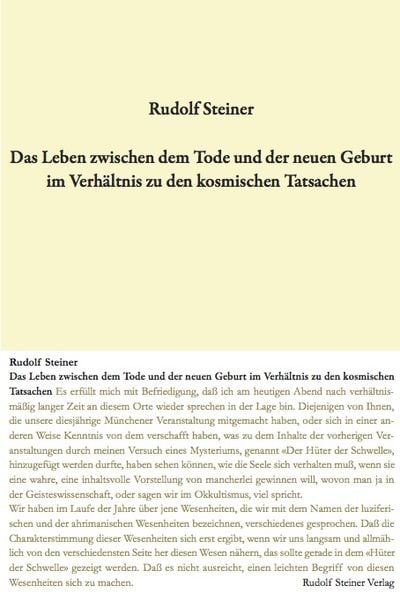 Produktbild: Das Leben zwischen dem Tode und der neuen Geburt im Verh&auml;ltnis zu den kosmischen Tatsachen