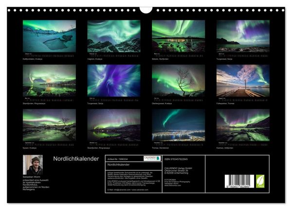 Produktbild: Nordlichtkalender (Wandkalender 2026 DIN A3 quer), CALVENDO Monatskalender