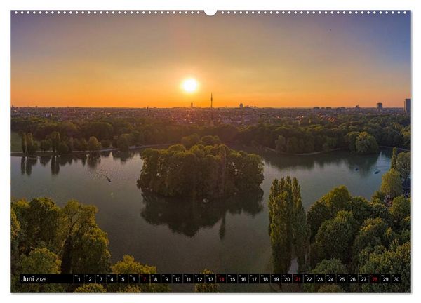 Produktbild: Mein M&uuml;nchen aus der Luft (hochwertiger Premium Wandkalender 2026 DIN A2 quer), Kunstdruck in Hochglanz
