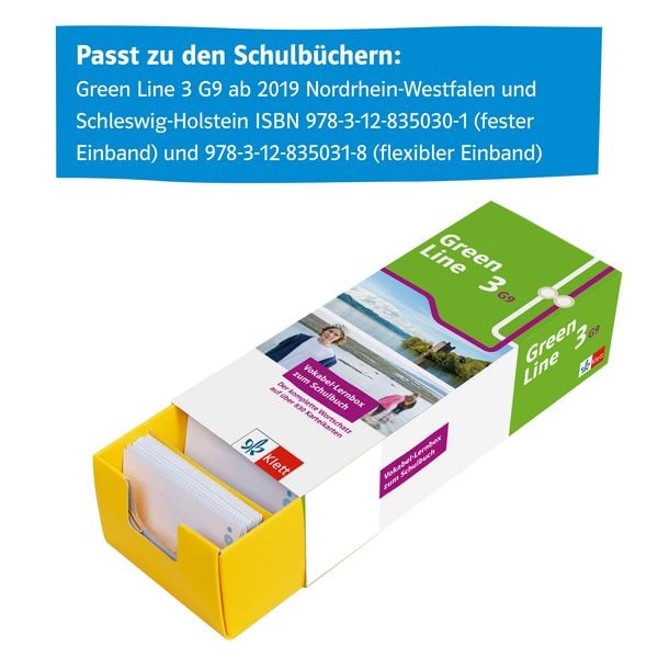 Produktbild: Klett Green Line 3 G9 (Neue Ausgabe ab 2019) Klasse 7 Vokabel-Lernbox zum Schulbuch
