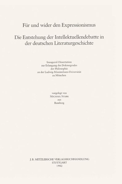 Produktbild: F&uuml;r und Wider den Expressionismus