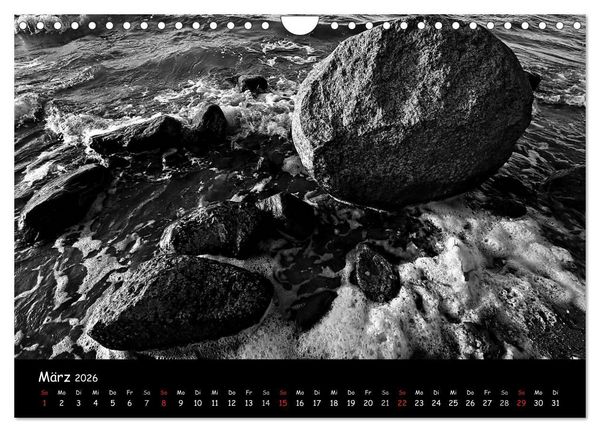 Produktbild: R&uuml;gen in schwarz-wei&szlig; (Wandkalender 2026 DIN A4 quer), CALVENDO Monatskalender