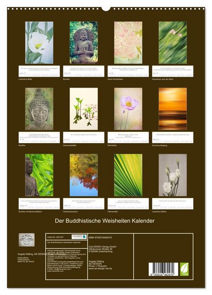 Produktbild: Der Buddhistische Weisheiten Kalender (hochwertiger Premium Wandkalender 2026 DIN A2 hoch), Kunstdruck in Hochglanz