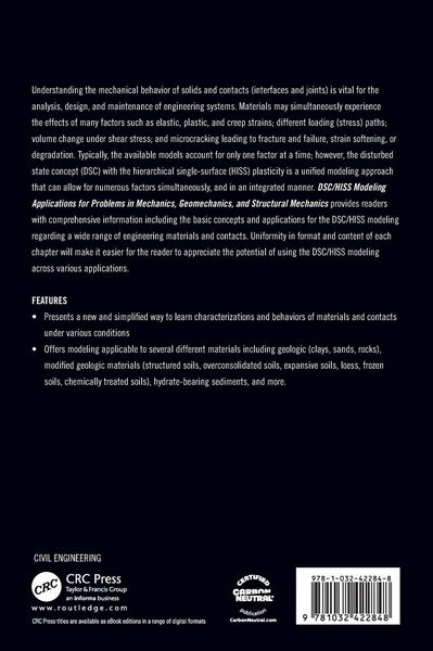 Produktbild: DSC/HISS Modeling Applications for Problems in Mechanics, Geomechanics, and Structural Mechanics