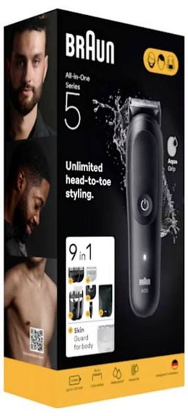 Produktbild: Braun Braun Series 5 All-In-One Style Kit AIO5 Bartschneider, Haarschneider, K&ouml;rperhaartrimmer Schwarz