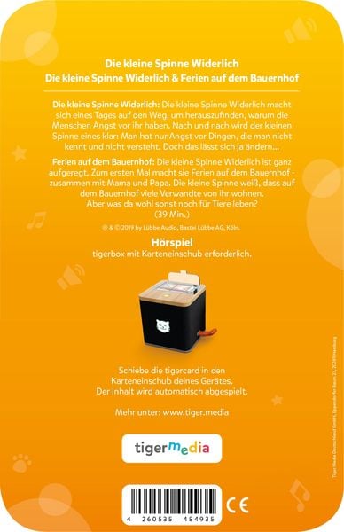 Produktbild: tigercard - Die kleine Spinne Widerlich - Zwei Geschichten (Ausflug ans Meer & Komm, wir spielen Schule)