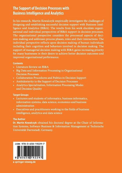 Produktbild: The Support of Decision Processes with Business Intelligence and Analytics