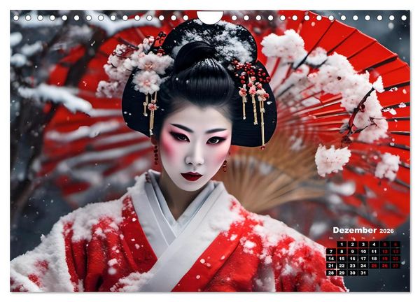 Produktbild: Geishas Portraits von japanischen Gastgeberinnen inspiriert (Wandkalender 2026 DIN A4 quer), CALVENDO Monatskalender