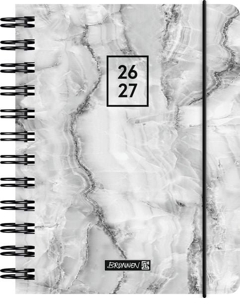 Schülerkalender 2026/2027 'Grey Marble' | A6, Kunststoff