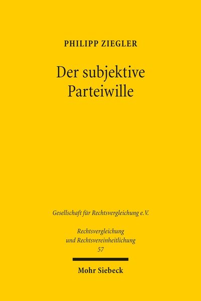 Produktbild: Der subjektive Parteiwille
