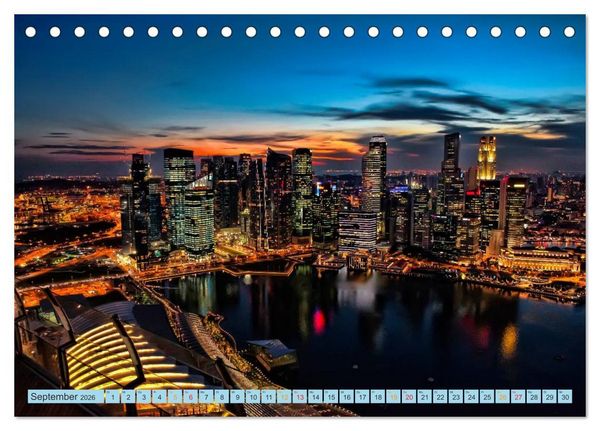 Produktbild: St&auml;dte der Welt - Skylines in der Nacht (Tischkalender 2026 DIN A5 quer), CALVENDO Monatskalender
